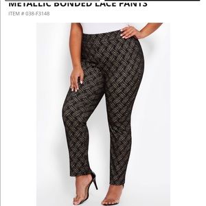 Metallic bond laces pants